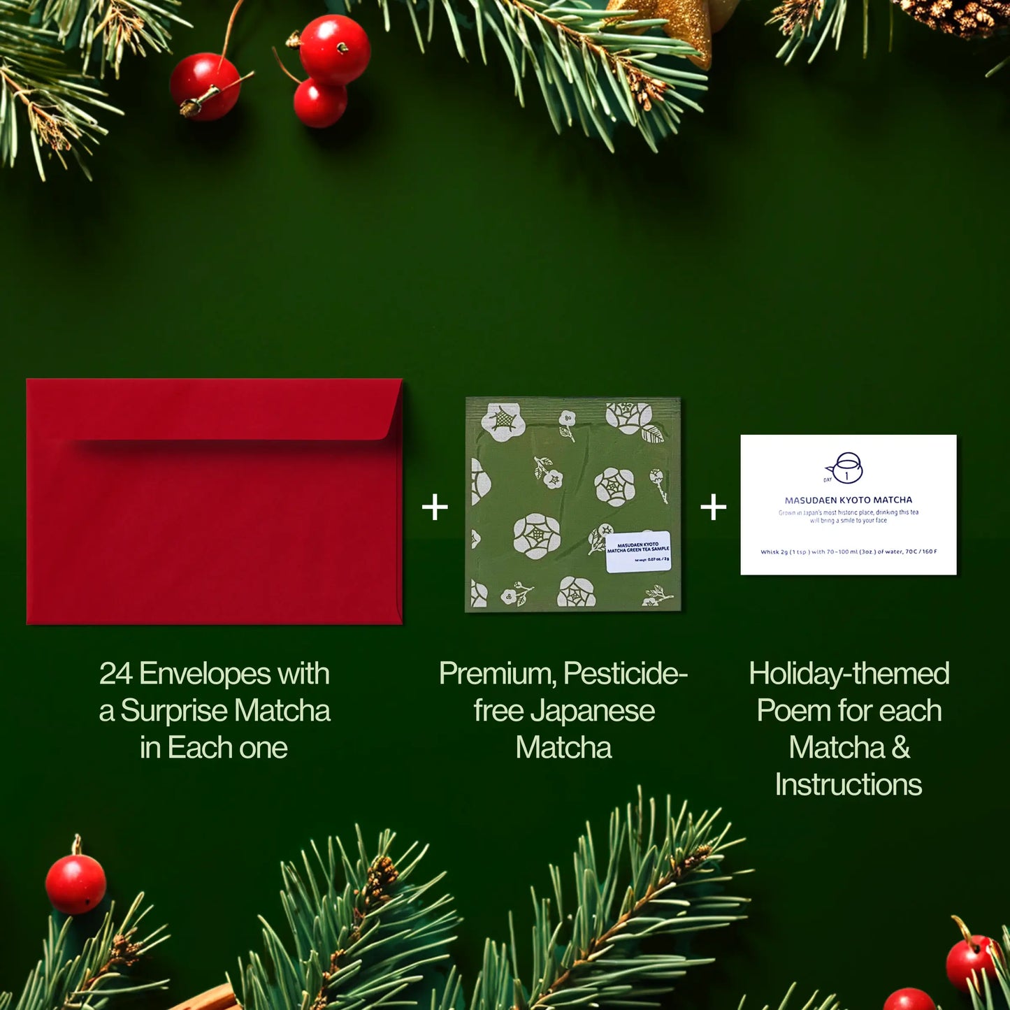 Matcha Tea Advent Calendar 2025 with Whisk, Chawan and Chashaku